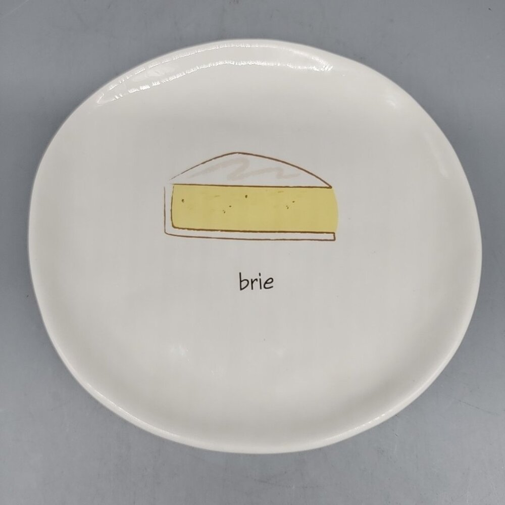 M Studios Brie Cheese Serving Platter Plate Ceramic 8"